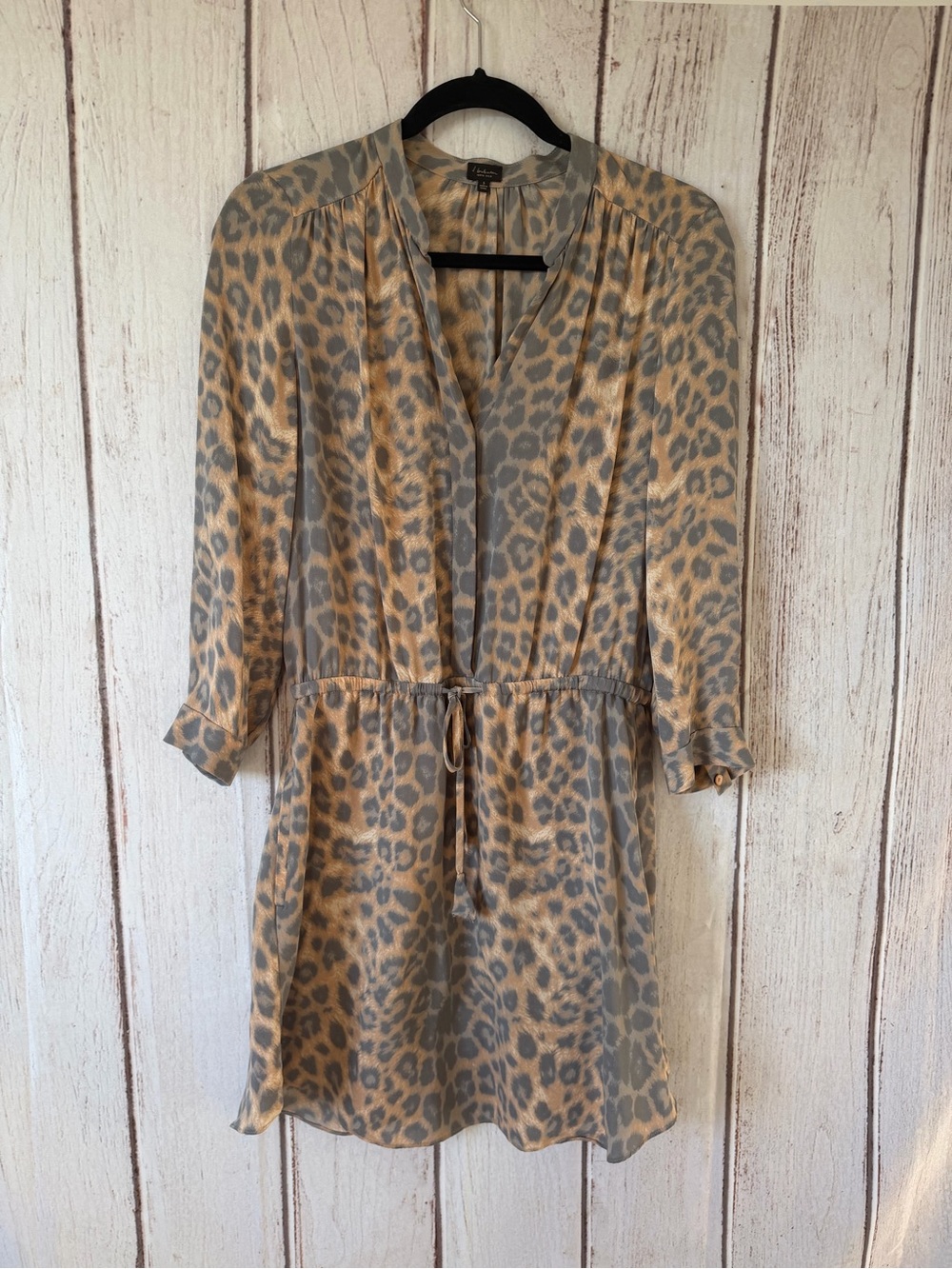 T. Babaton 100% Silk Leopard Print Dress Size S